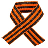 Лента "Георгиевская" 25мм ТКАНАЯ по 40см ОТРЕЗНАЯ 100 штук/упаковка