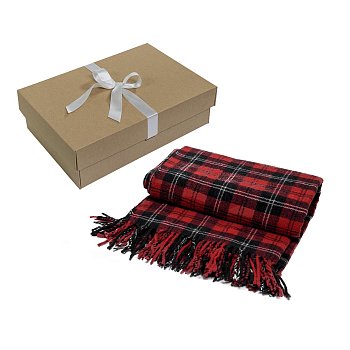 Плед  "FINE WOOL", красный,  137х160 см; 100%  шерсть